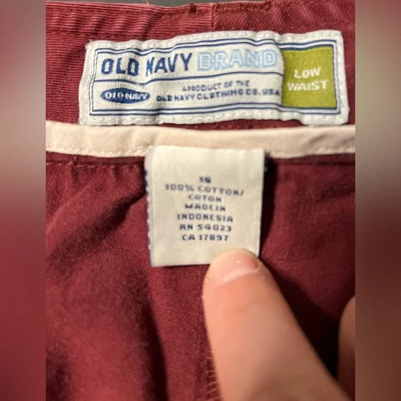 Vintage Old Navy Women’s Size 16 Red Pants Low Rise Wide Leg - Picture 12 of 15